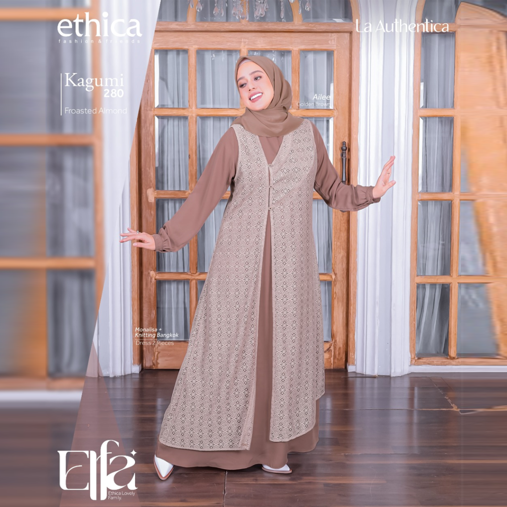 Outfit Kondangan dengan Gamis Broukat