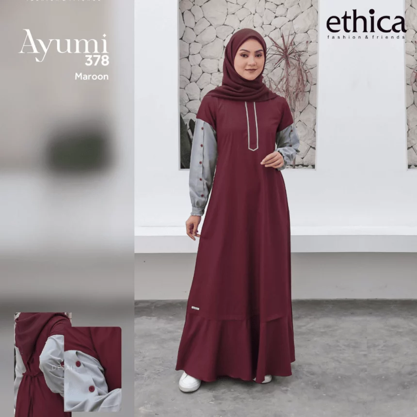 6 Gamis Merah Maroon Ethica Buat Kamu Tampil Penuh Pesona