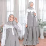 8 Gamis Dua Warna AYUMI Kombinasi Dua Warna yang Serasi