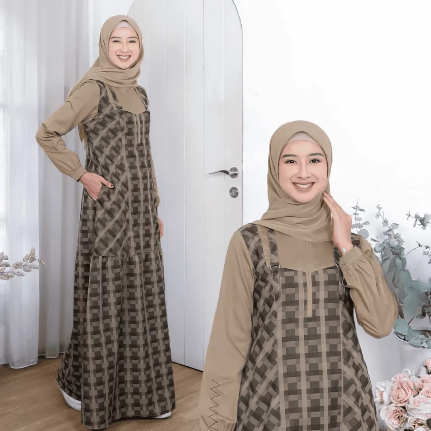 10 Gamis Kotak Kotak Modern Ethica Tampil Trendy & Kekinian
