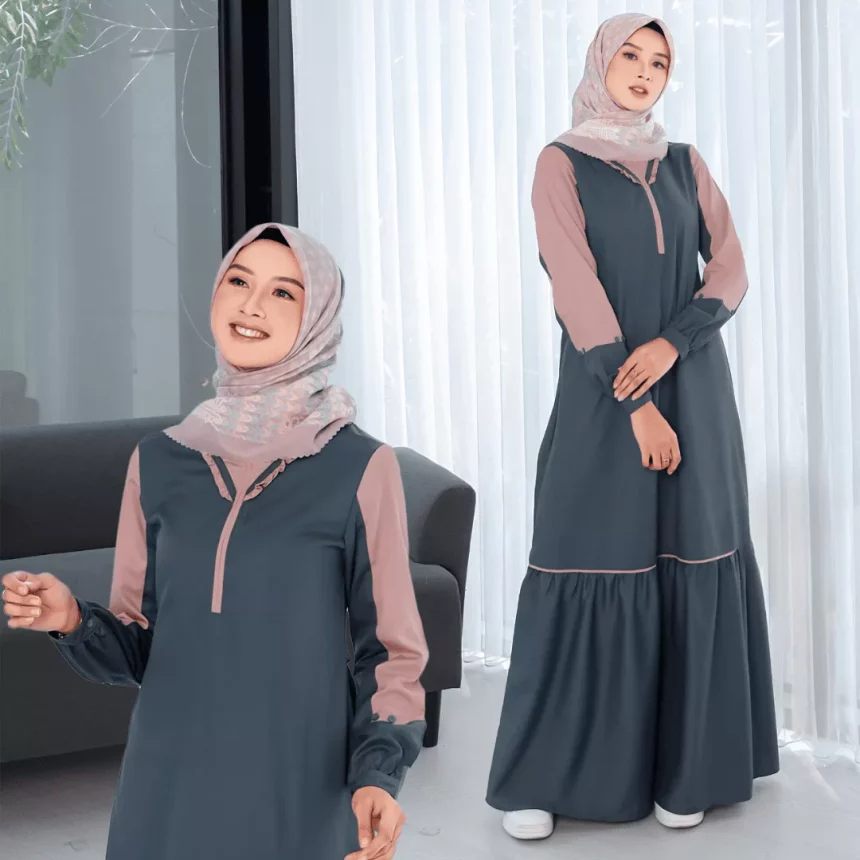 6 Gamis dengan Lengan Bermanset Ethica Membuat Makin Elegant